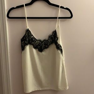Zara white and black lace cami